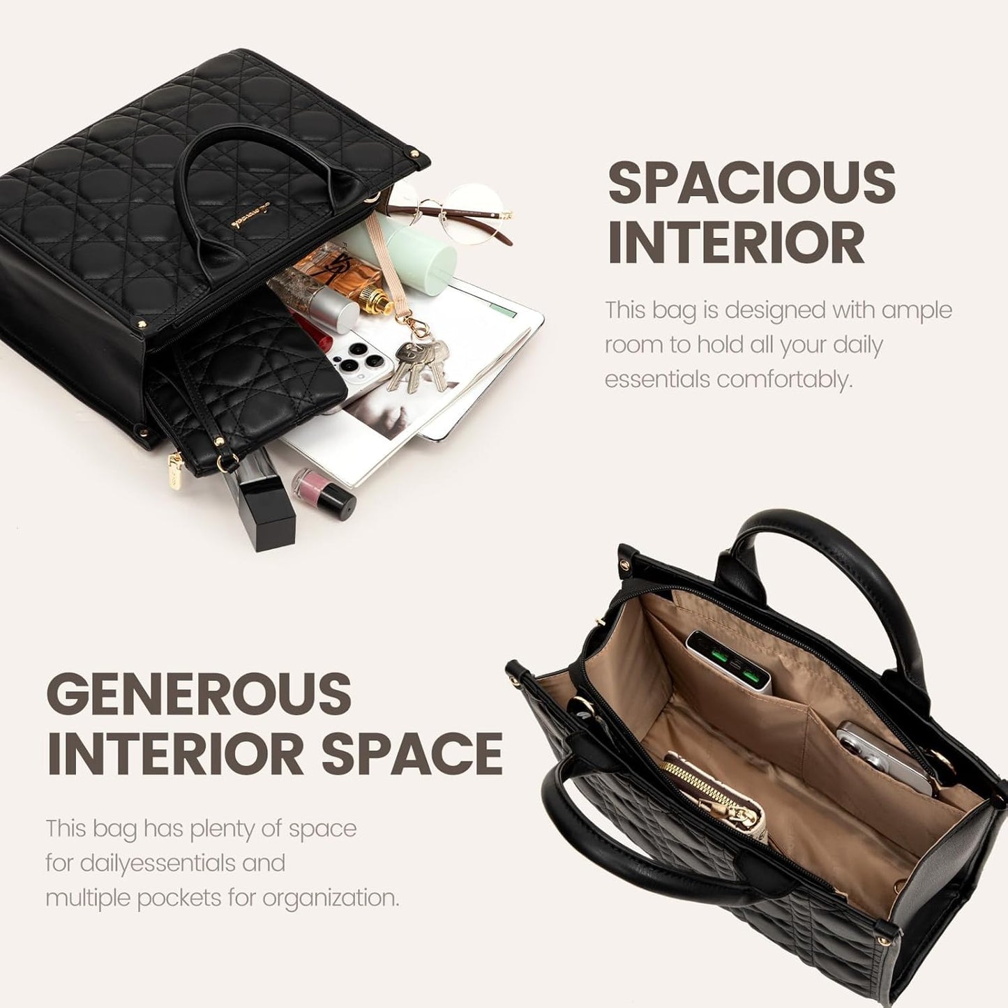 LOVEVOOK Purses and Handbags for Women, Handbags Shoulder Bags Black Purses and PU Leather Top Handles for Lady