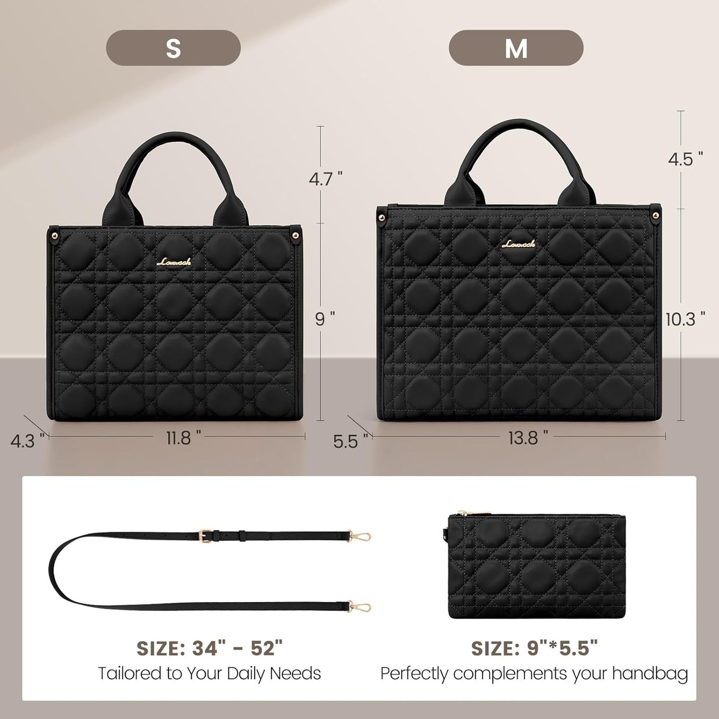 LOVEVOOK Purses and Handbags for Women, Handbags Shoulder Bags Black Purses and PU Leather Top Handles for Lady