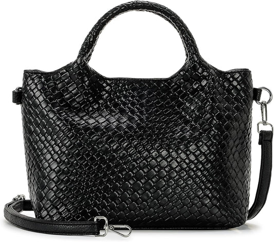 Herald Vegan Leather Top-handle Handbag for Women, Medium Soft Tote Shoulder Crossbody Bag Purse with Detachable Strap